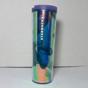 STARBUCKS Mermaid Siren Iridescent Double Tail Purple Lilac Green Tumbler 16oz